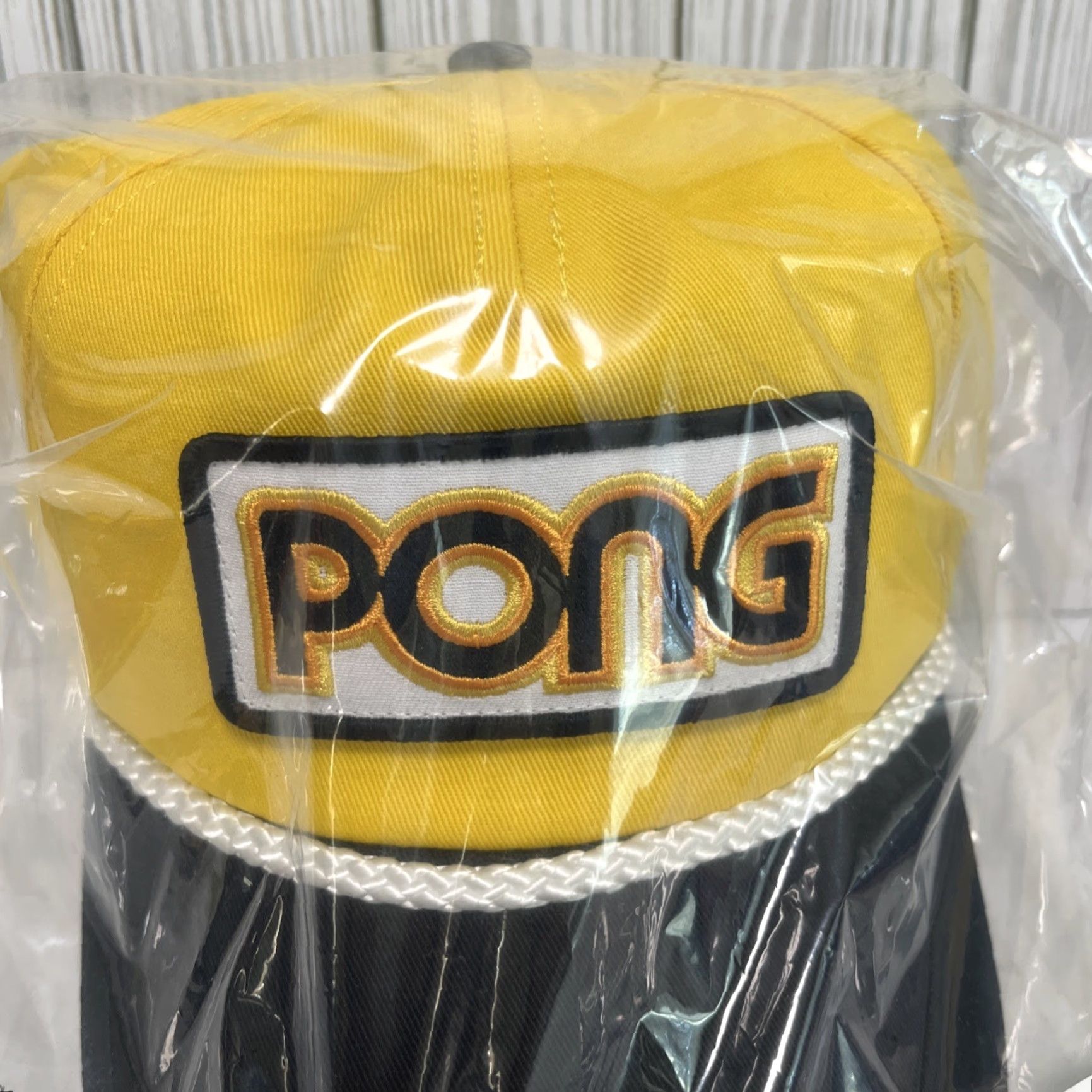 American Needle PONG Hat Cap Snap Back Atari Retro Video Game Rope Patch Black Yellow Adjustable Men One Size Size ONE SIZE - 6 Thumbnail