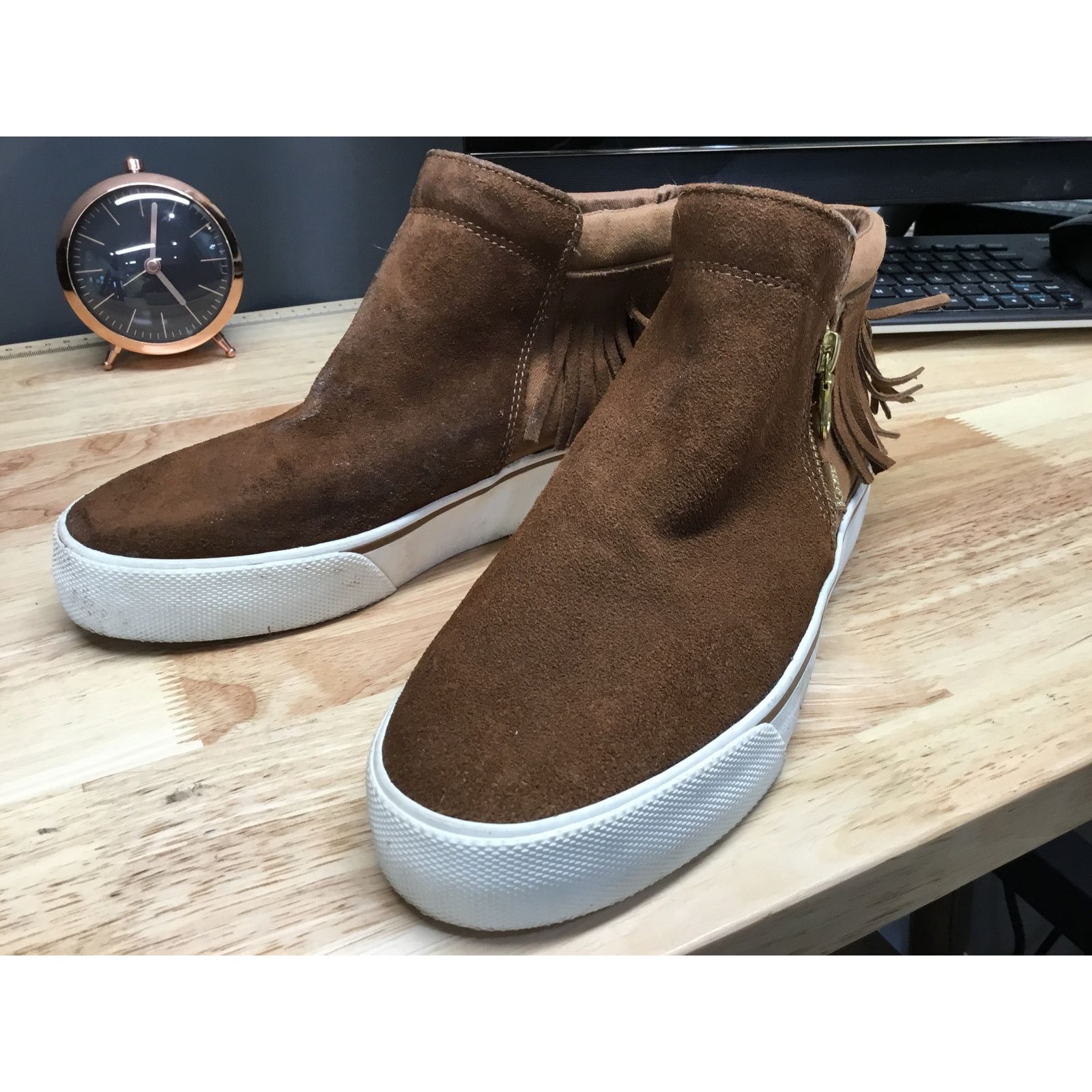 Keds Keds Ankle Boots Women 7.5 Brown Gwen Suede Fringe Side Zip Size US 7.5 / EU 40-41 - 4 Thumbnail