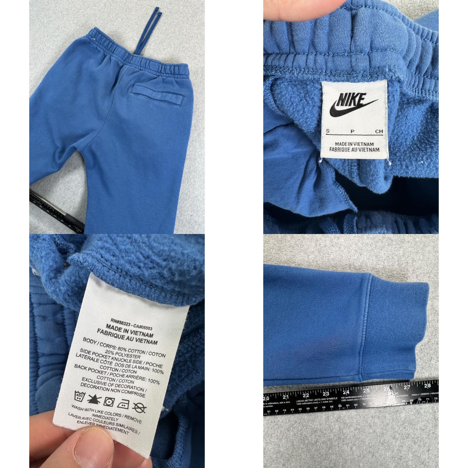 Nike Nike Jogger Pants Mens S Blue Fleece Sweatpants Cuffed Swoosh Logo Athletic Size US 29 - 8 Thumbnail