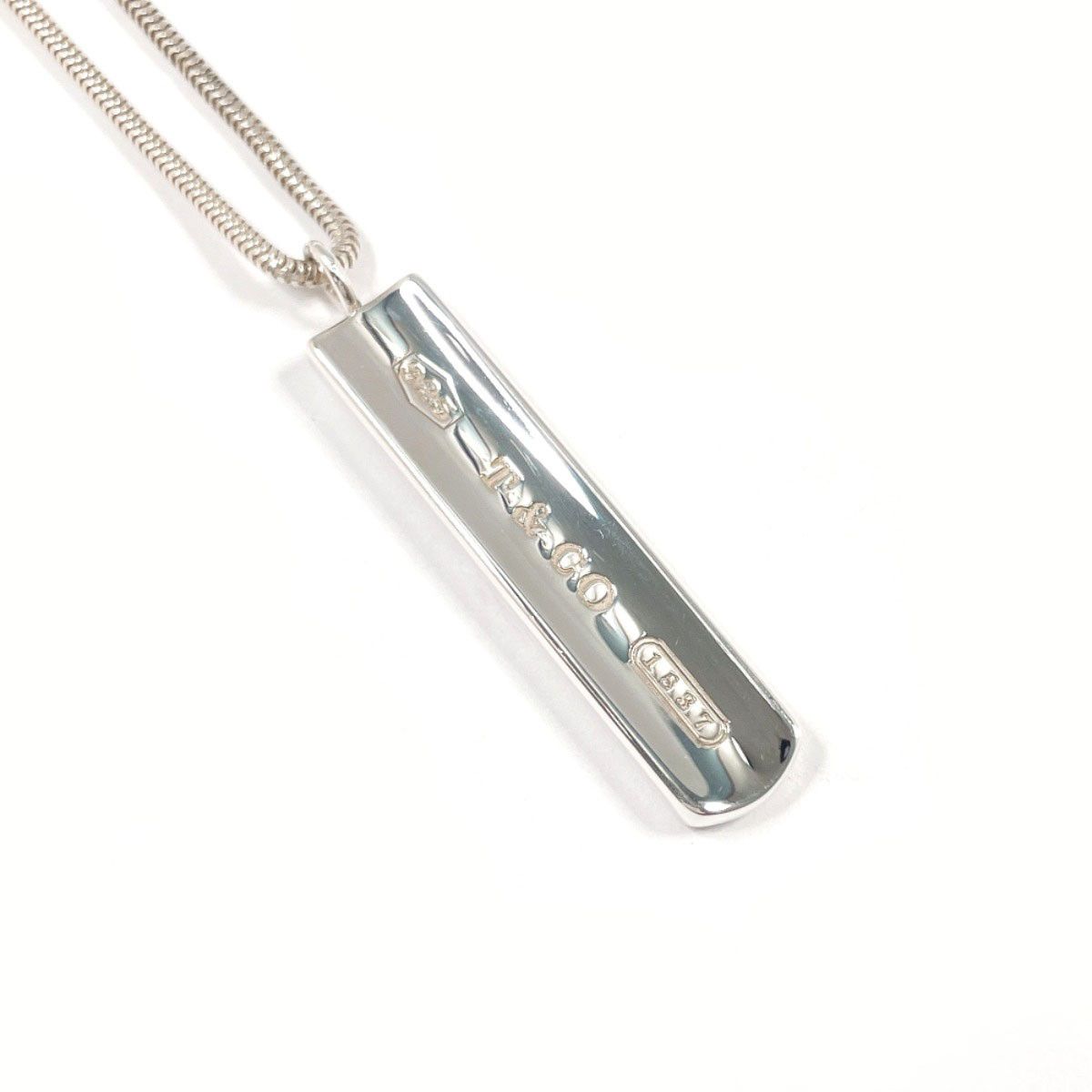 Tiffany & Co. Tiffany&Co. 1837 Bar Pendant Silver 925 Necklace Metal Necklace 1837 DUTY FREE for USA