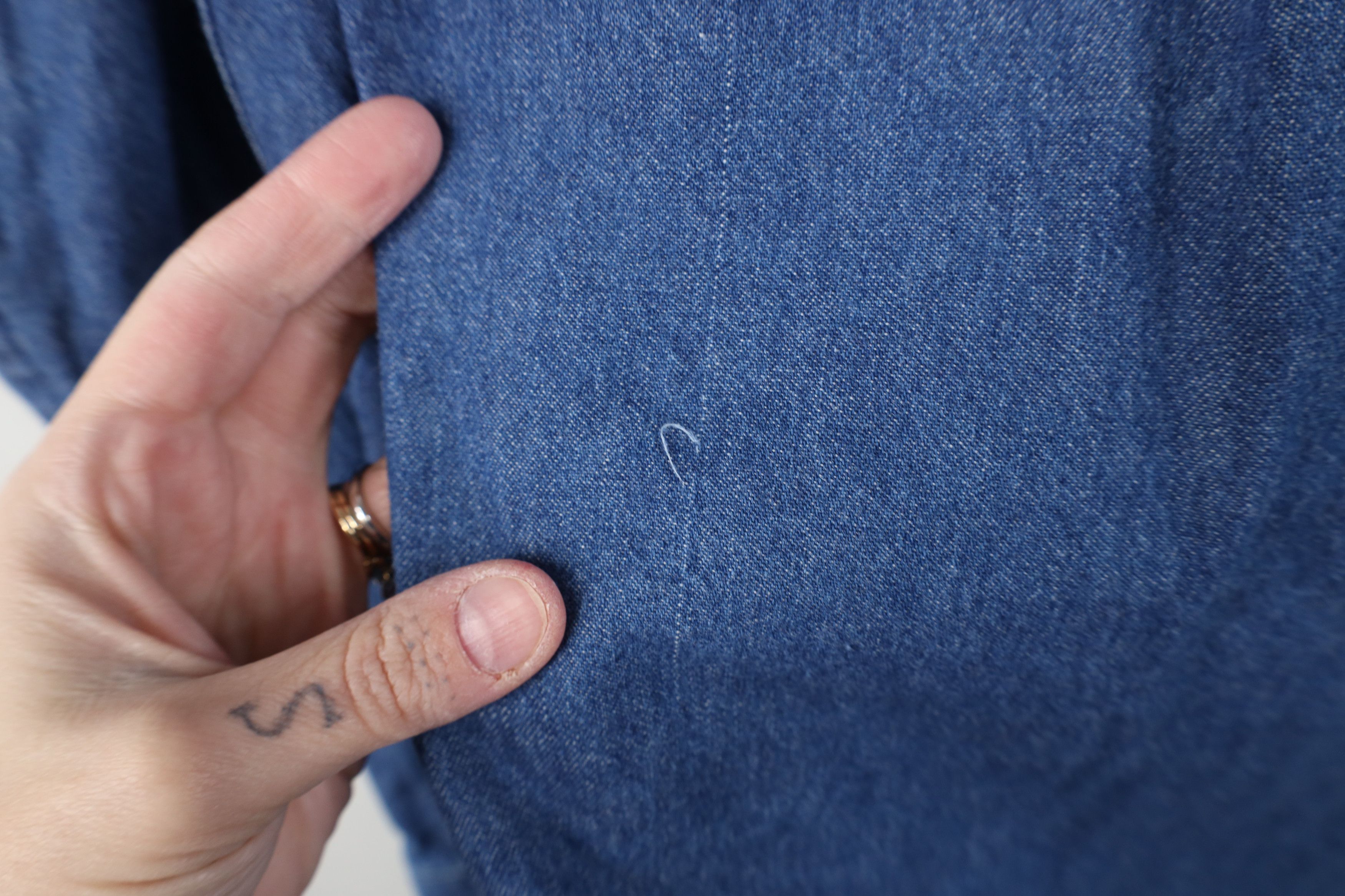Vintage Vintage 90s Streetwear Denim Jean Collared Button Down Shirt Size US L / EU 52-54 / 3 - 10 Thumbnail