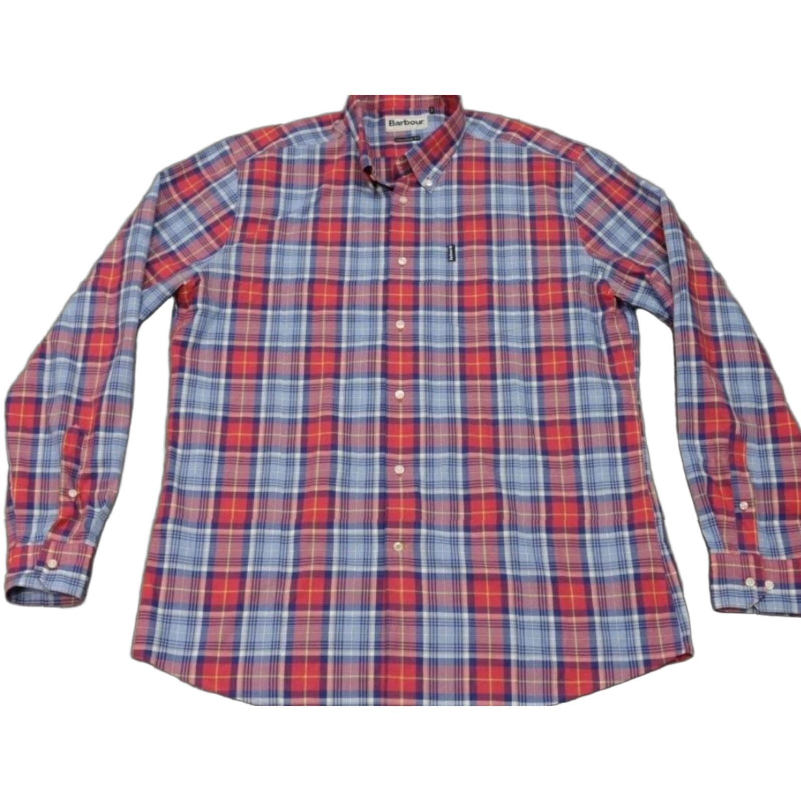 VINTAGE Barbour Shirt Mens XL Long Sleeve Casual Plaid Button-Down