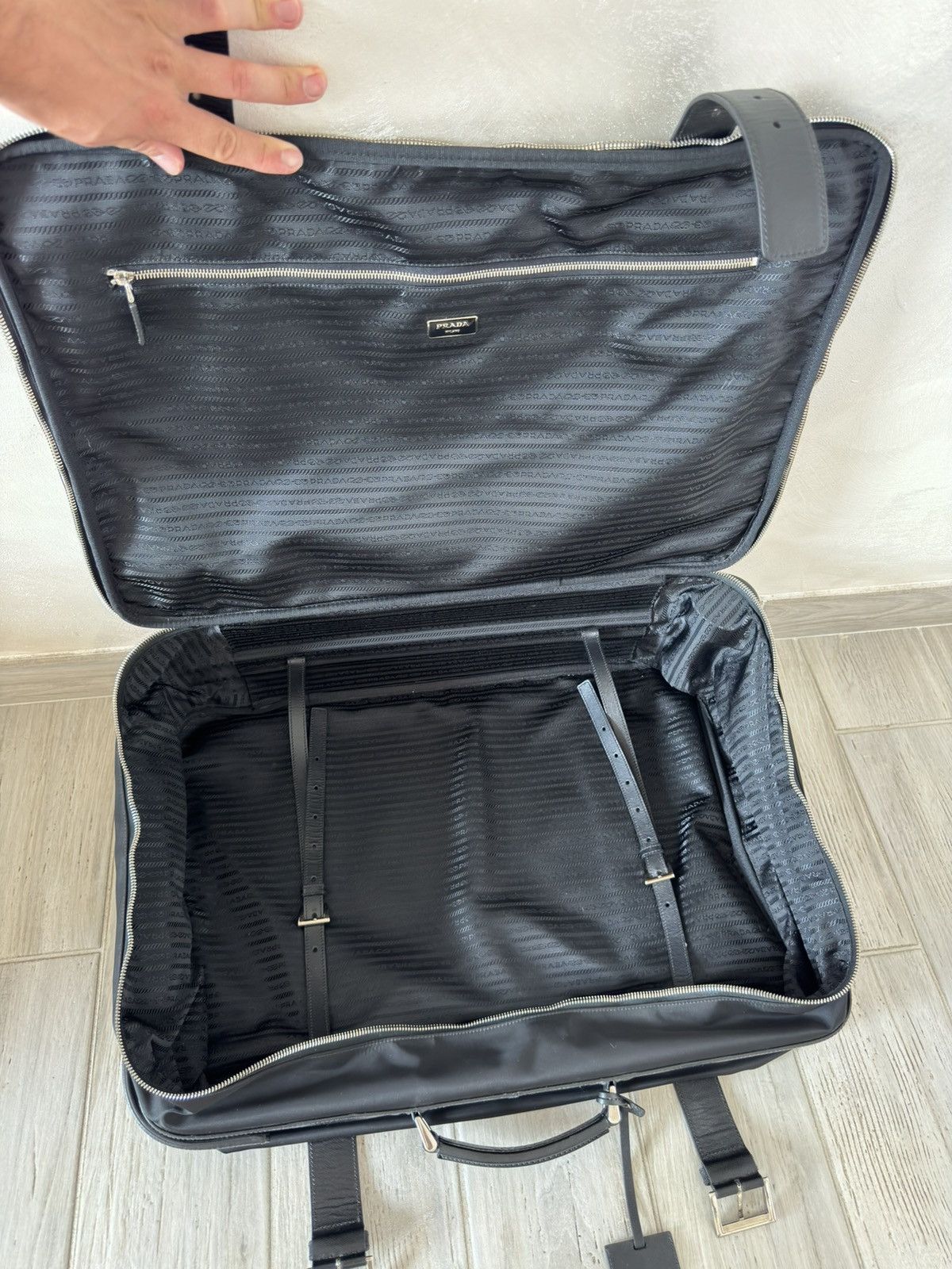 Prada Prada Triangle Logo Nylon Luggage Bag - Black Size ONE SIZE - 10 Thumbnail