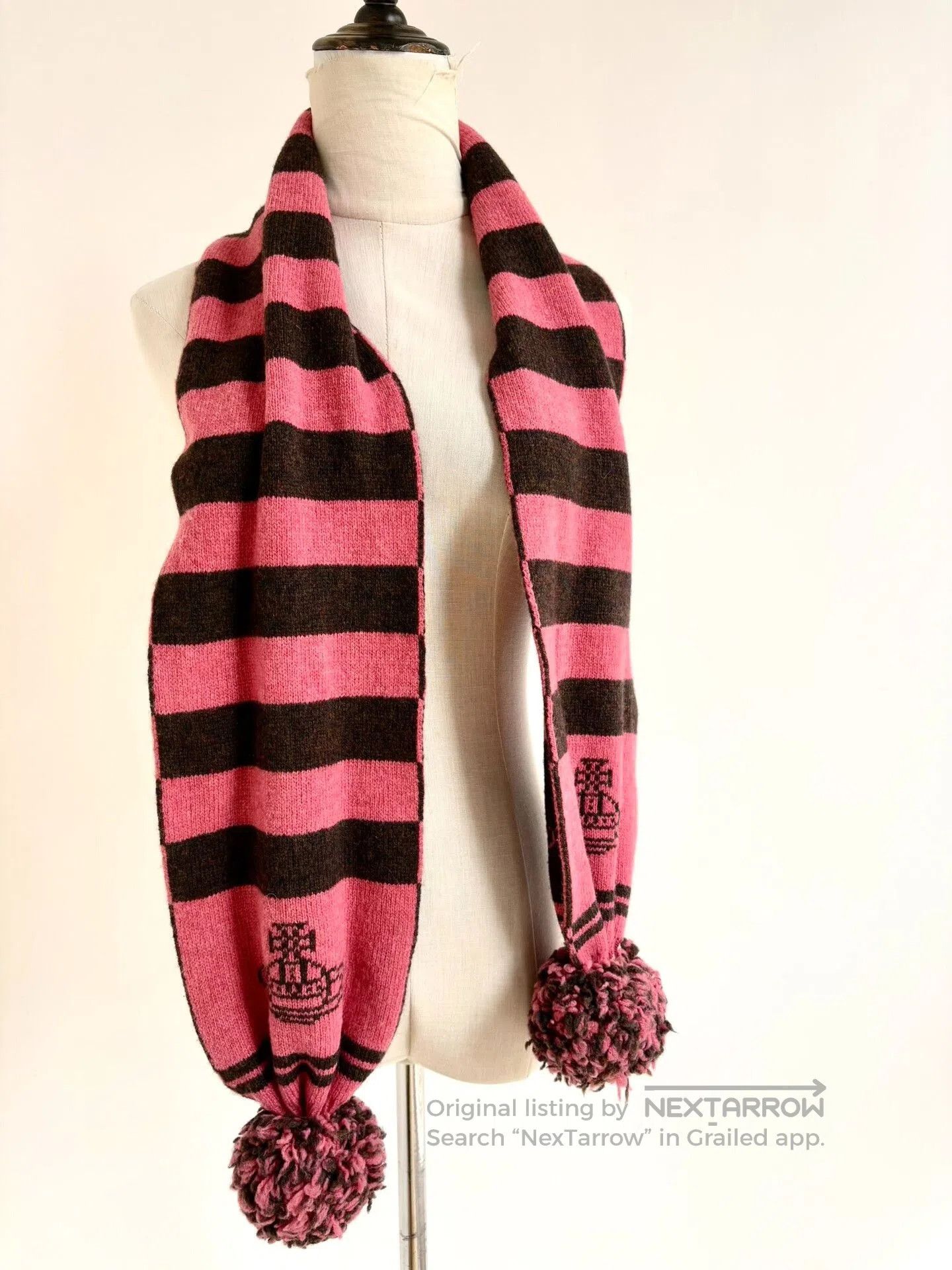 Vivienne Westwood vivienne westwood pink striped pompom scarf. Size ONE SIZE - 6 Thumbnail