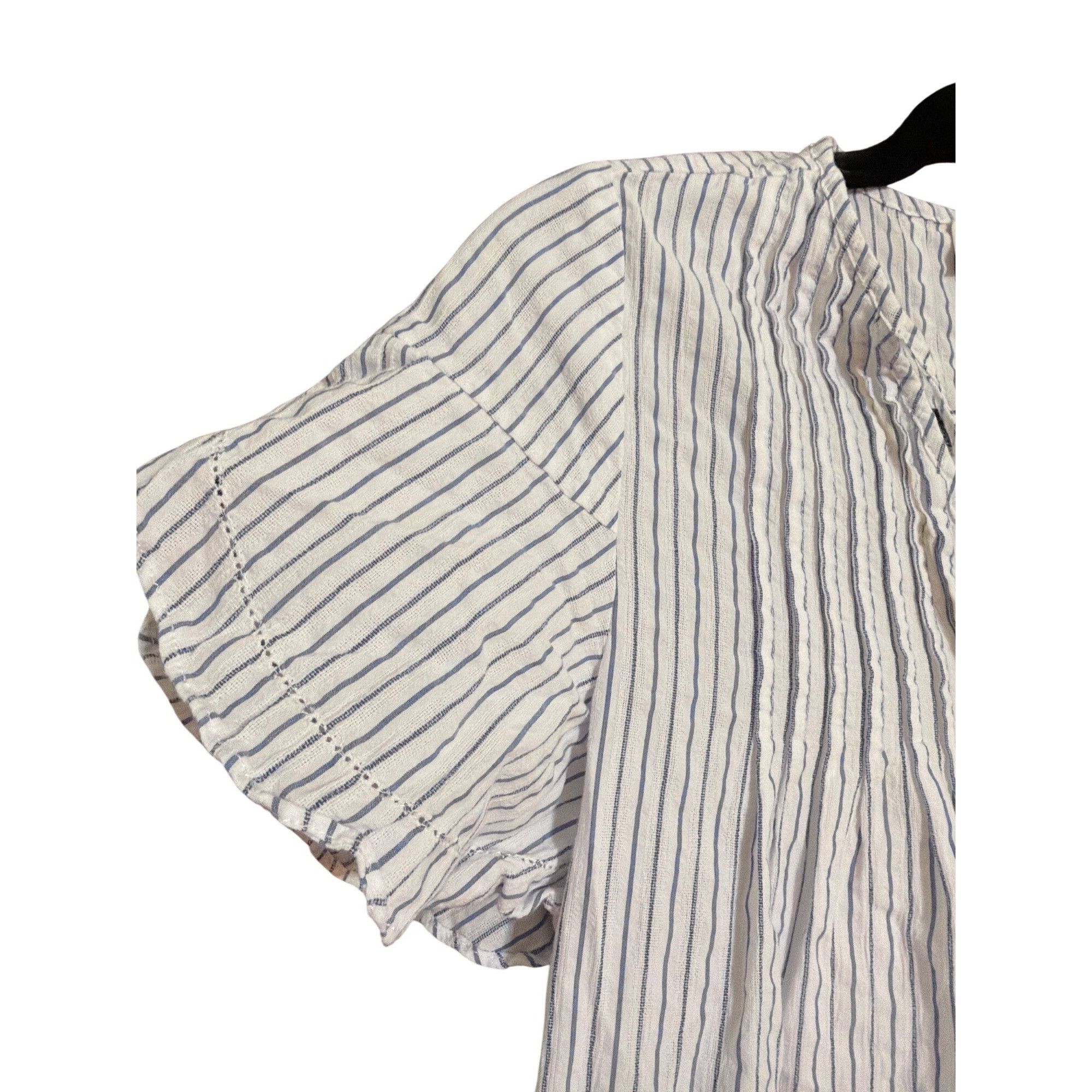 Vineyard Vines Vineyard Vines Striped V Neck Dress Pintuck Flutter Sleeves Size XXS / US 00 / IT 34 - 5 Thumbnail