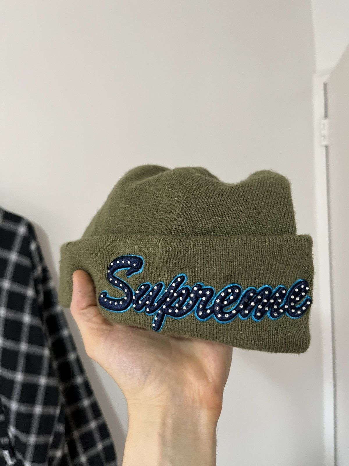 Supreme Supreme x New Era Beanie Green Khaki Hat Size ONE SIZE - 2 Thumbnail