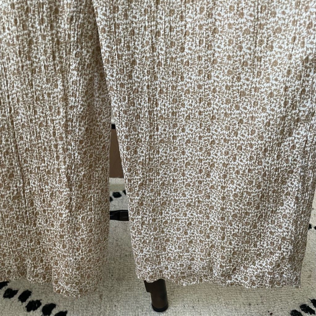 Other Sim & Sam Smocked Top Jumpsuit Natural Ivory Calico S Size US 29 - 5 Thumbnail
