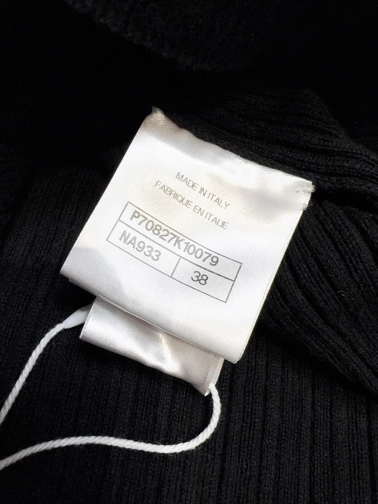 Chanel Chanel 21S CC Logo Black Pleated Knit Short Tee 38 Size S / US 4 / IT 40 - 4 Thumbnail