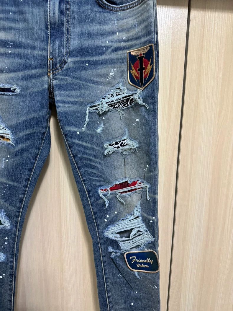 Amiri Amiri 18FW Medal Patchwork Ink Blue Denim Size US 31 - 3 Thumbnail