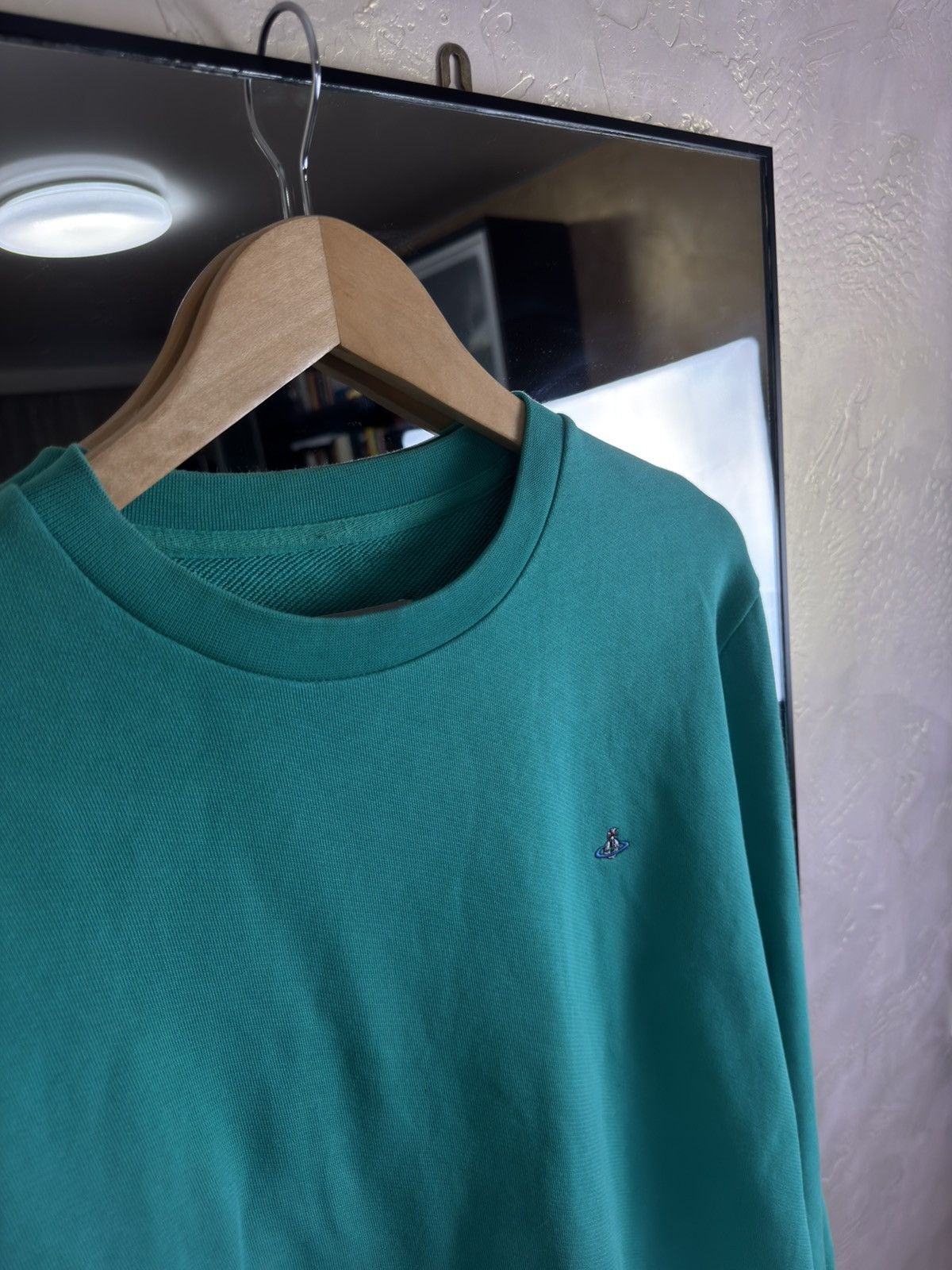 Vivienne Westwood Vivienne Westwood Embroidered OrbLogo Teal Cotton Sweatshirt Size US M / EU 48-50 / 2 - 2 Thumbnail