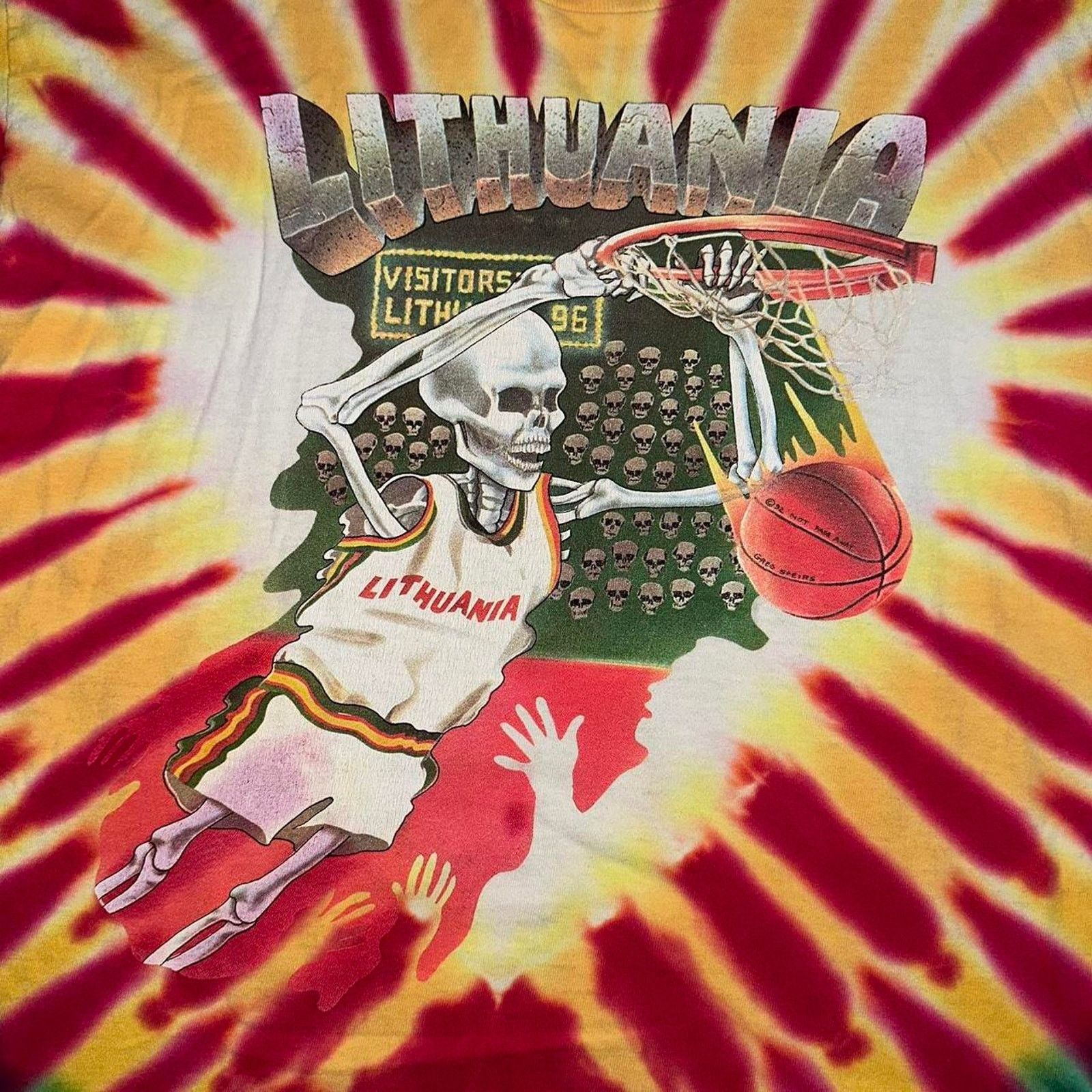 Grateful Dead × Vintage 90s Single Stitch Grateful Dead Lithuania Basketball Tee XL Size US XL / EU 56 / 4 - 2 Thumbnail