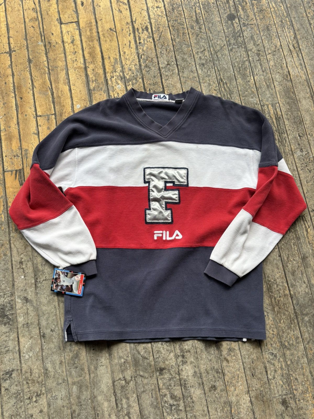 Fila Streetwear Vintage Vintage Distressed Fila Jersey Style Heavy Long Sleeve Shirt Grailed