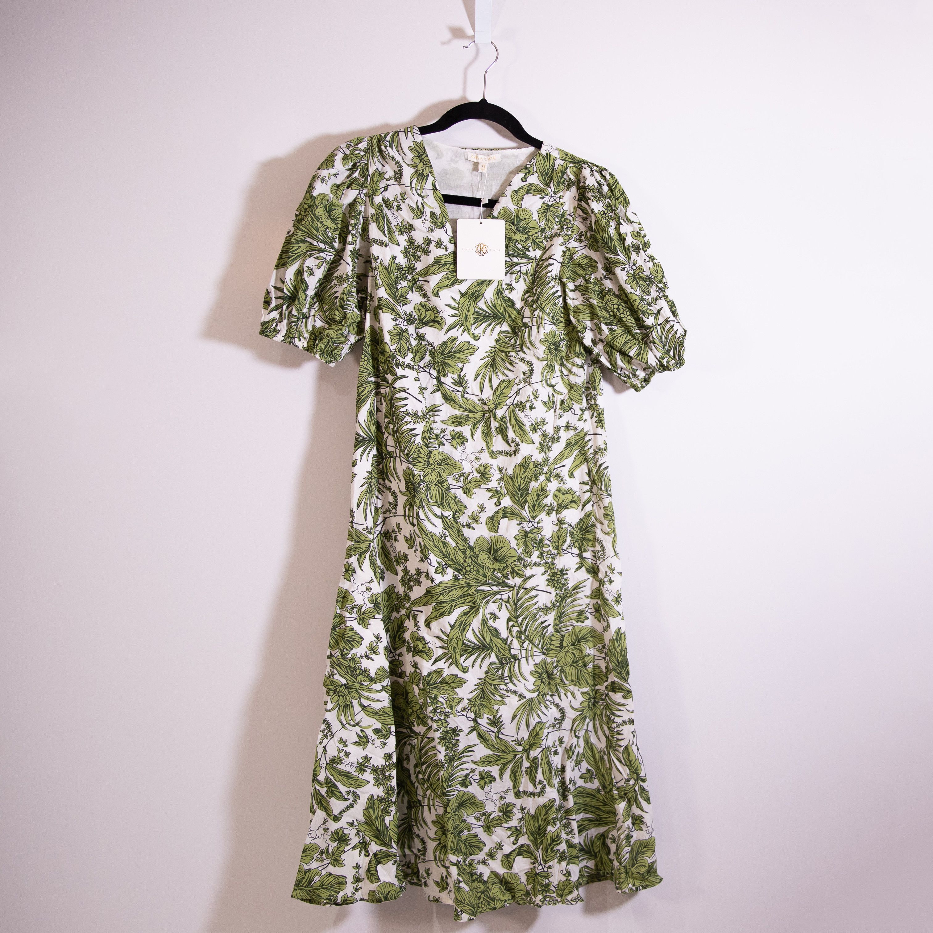 Other NEW Anna Cate Myers Green White Leaf Size XS / US 0-2 / IT 36-38 - 1 Thumbnail