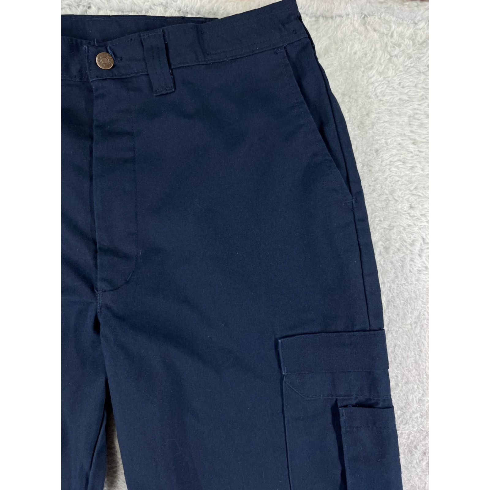 Vintage Reed Mens Blue Beige Cargo Uniform Polyester Blend Workwear Pants 36 Inseam Rise Reed Pants Mens 36 Beige Blue Cargo Workwear Trades Flex Size US 36 / EU 52 - 4 Thumbnail