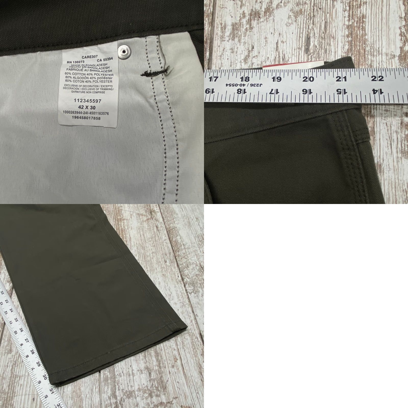 Wrangler VINTAGE Wrangler Workwear Utility Pant 42x30 Olive Relaxed Fit Pockets Canvas NEW Size US 42 / EU 58 - 8 Thumbnail