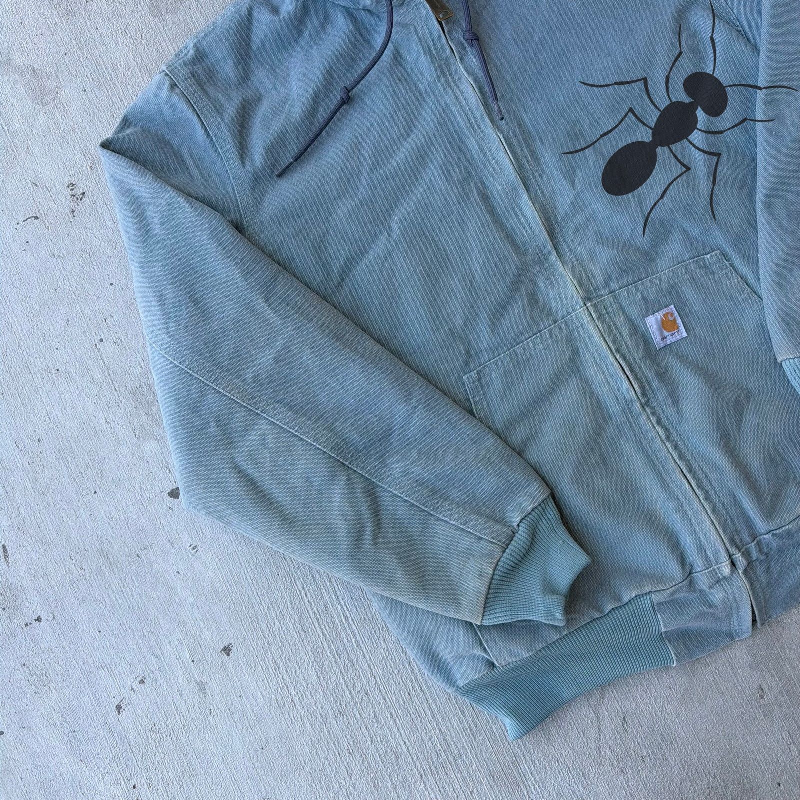 Carhartt × Vintage Carhartt WOMENS WJ130 Light blue hooded work wear jacket Size US S / EU 44-46 / 1 - 2 Thumbnail