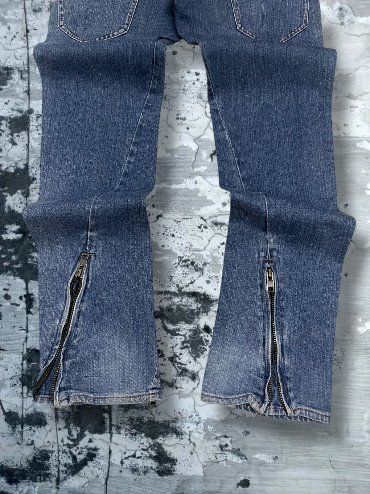 Vintage 1990s Japan Designer RageBlue Double Zip Blue Denim