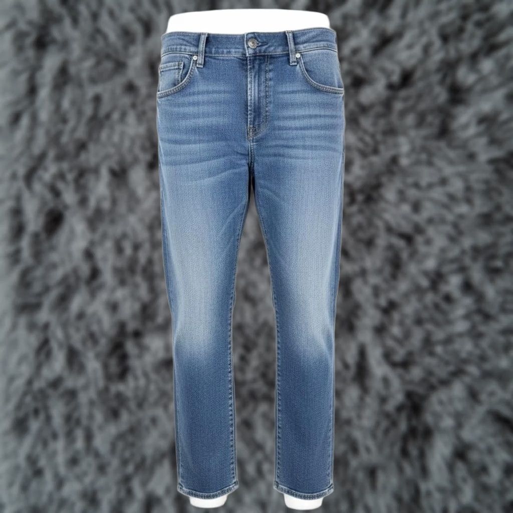 True Religion True Religion Geno Jeans Mens 36x31 Blue Light Wash Tapered Relaxed Zip Fly Logo 5-Pocket Denim Jeans Mens Regular Blue Light Wash Size US 36 / EU 52 - 1 Thumbnail