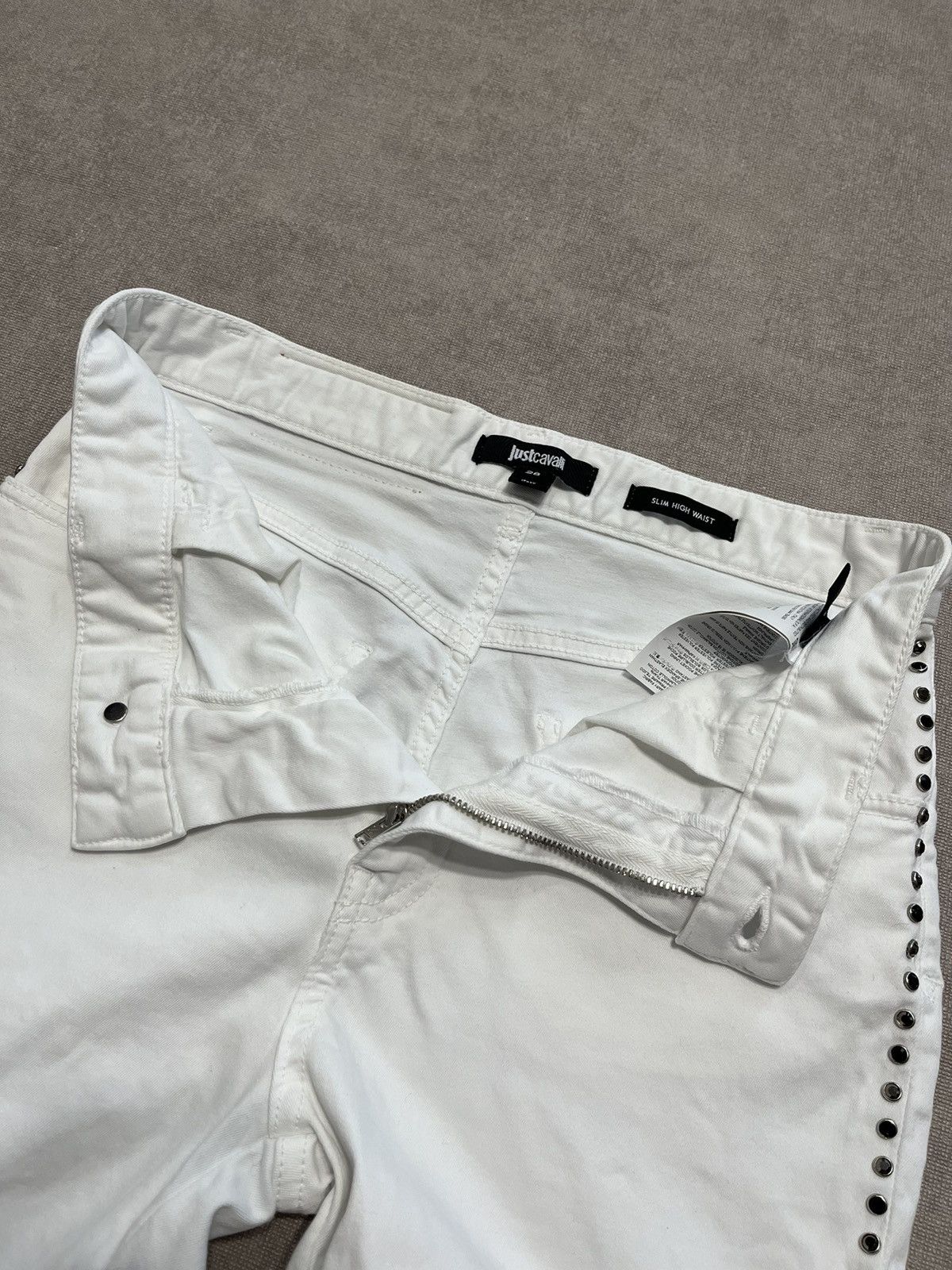 Roberto Cavalli Roberto Just Cavalli Womens White Skinny Jeans Denim Size 28 Size 27" / US 4 / IT 40 - 9 Thumbnail