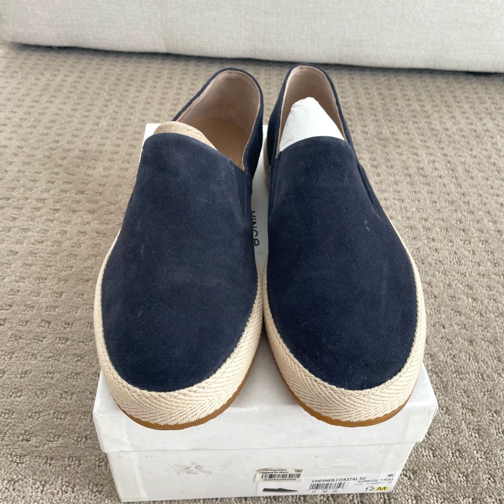 Vince Vince Suede Slip-On Sneaker Men US 12 Coastal Blue Raffia Mid-Sole NEW Size US 11 / EU 44 - 5 Thumbnail