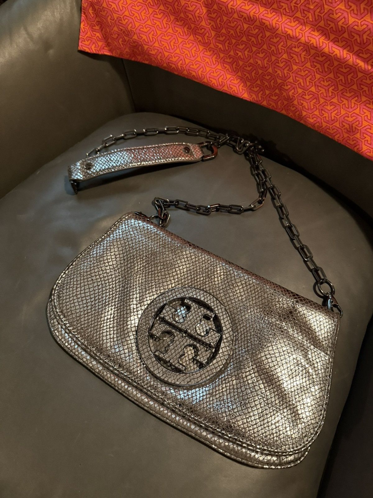 Tory Burch Tory Burch Silver Metallic Crossbody Bag Size ONE SIZE - 3 Thumbnail