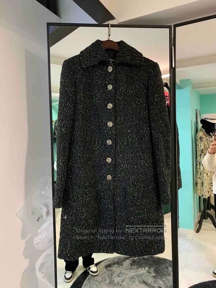 Chanel Chanel Forest Series Tibetan Blue Carved Buckle Long Coat Size XXS / US 00 / IT 34 - 1 Thumbnail