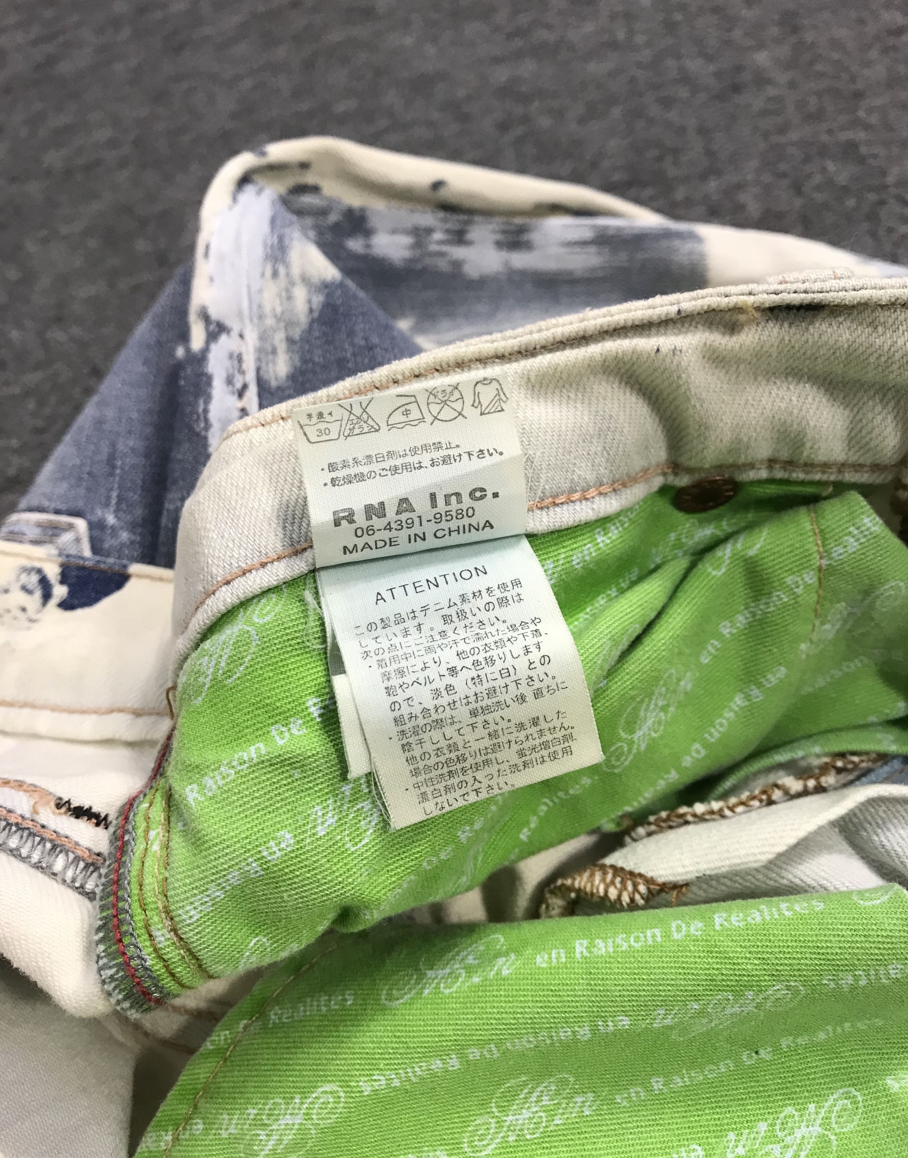Japanese Brand Raison De Realitas Acid Wash Denim Indigo Pant Size US 26 / EU 42 - 9 Thumbnail