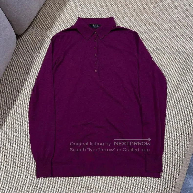 Loro Piana Loro Piana Purple Wool Long Sleeve Polo. Size US M / EU 48-50 / 2 - 1 Thumbnail
