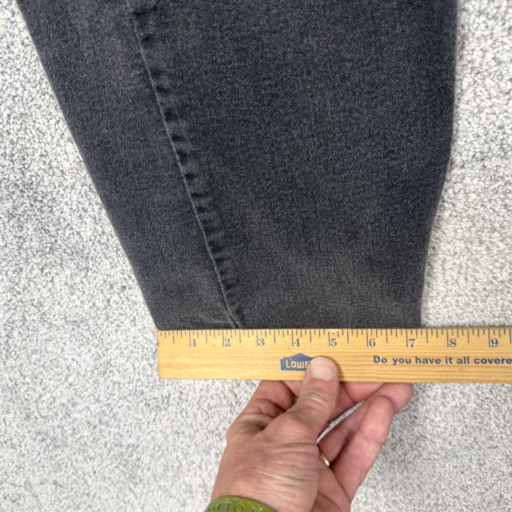 Vintage Riders By Lee Jeans Womens 12M 32x28 Dark Gray Denim Fairygrunge Utility Y2K Size 34" / US 12 / IT 48 - 3 Thumbnail