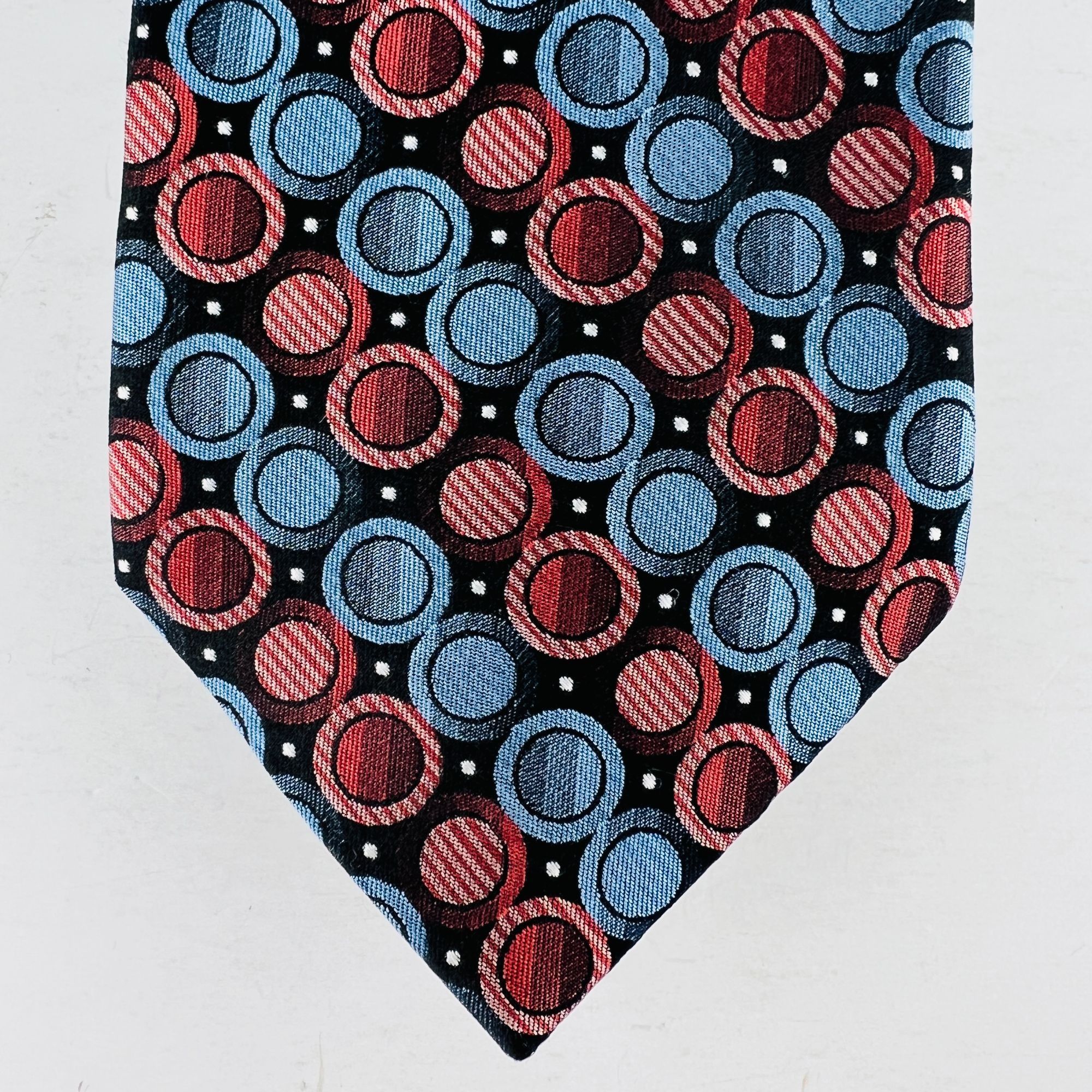 Croft & Barrow Croft & Barrow Multicolor Circles Blue Red Necktie Tie Silk Size ONE SIZE - 3 Thumbnail