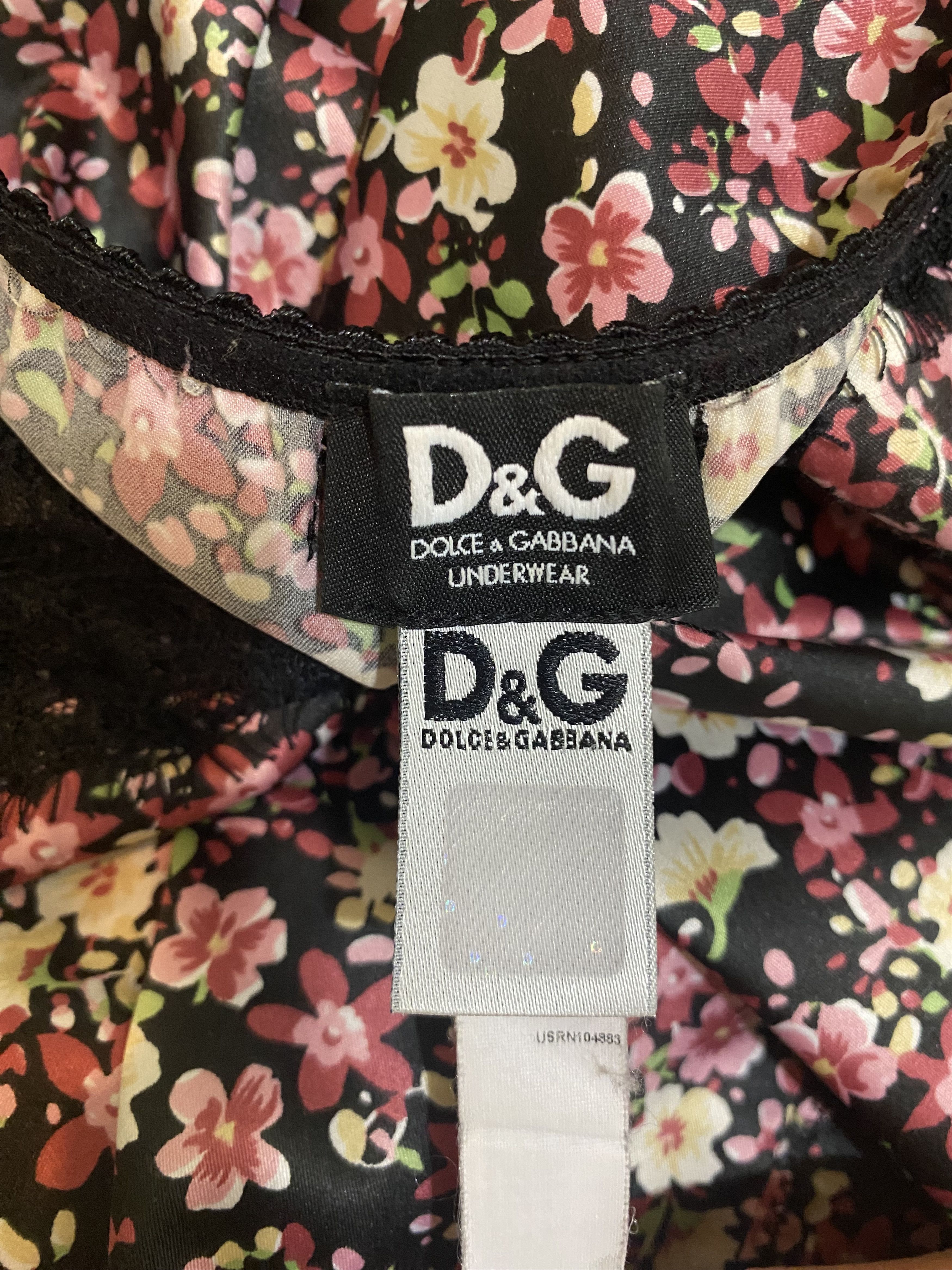 Dolce & Gabbana Vintage Dolce & Gabbana Floral D&G Lace Trim Babydoll Dress Size M / US 6-8 / IT 42-44 - 7 Thumbnail