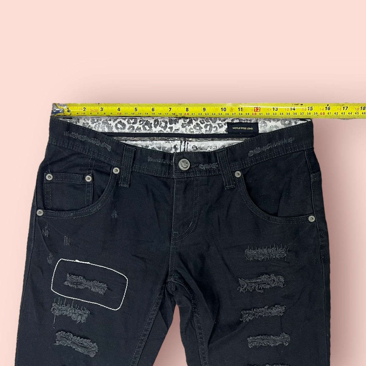 Hysteric Glamour × If Six Was Nine × Japanese Brand VINTAGE WWL DISTRESSED STUDDED BLACK JEANS JAPAN Size 30" / US 8 / IT 44 - 11 Thumbnail