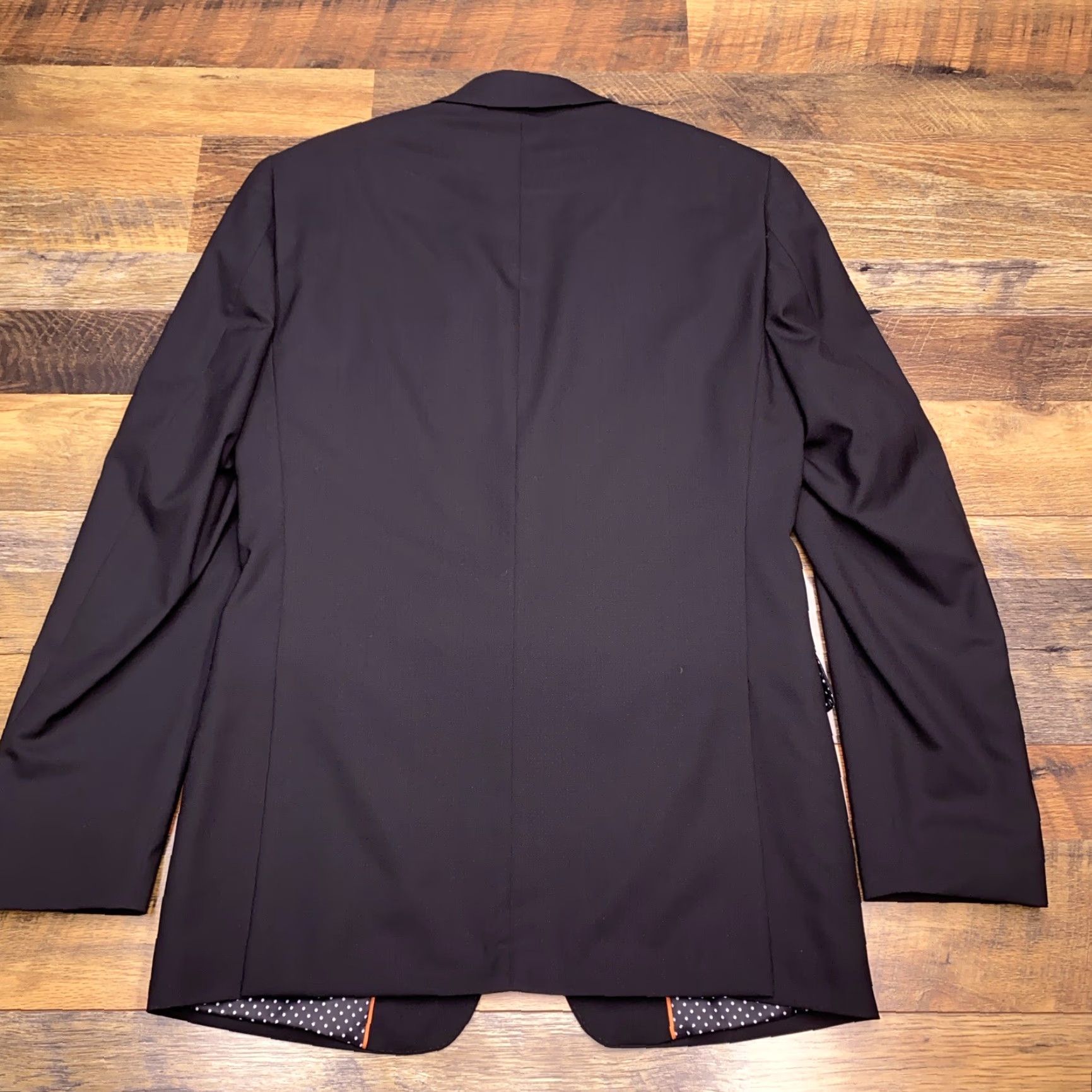 Tallia Tallia Suit Jacket 38L Black Wool Blazer Single-Breasted Notch Lapel Long Coat Mens Winter Formal Size 38R - 2 Thumbnail