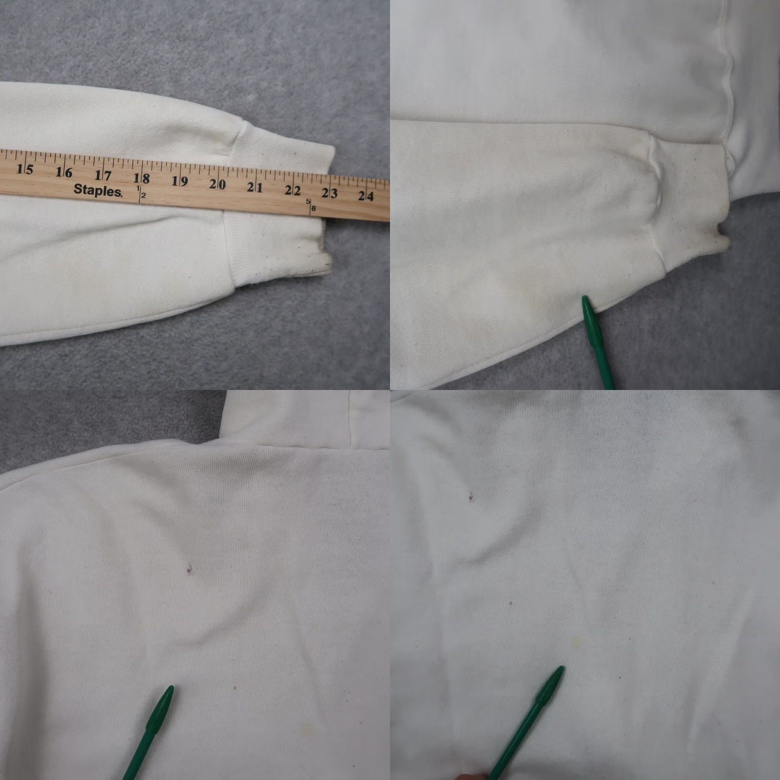 Vintage Vintage 80s Full Zip Hoodie Mens L White Sweatshirt USA Made Size US L / EU 52-54 / 3 - 10 Thumbnail