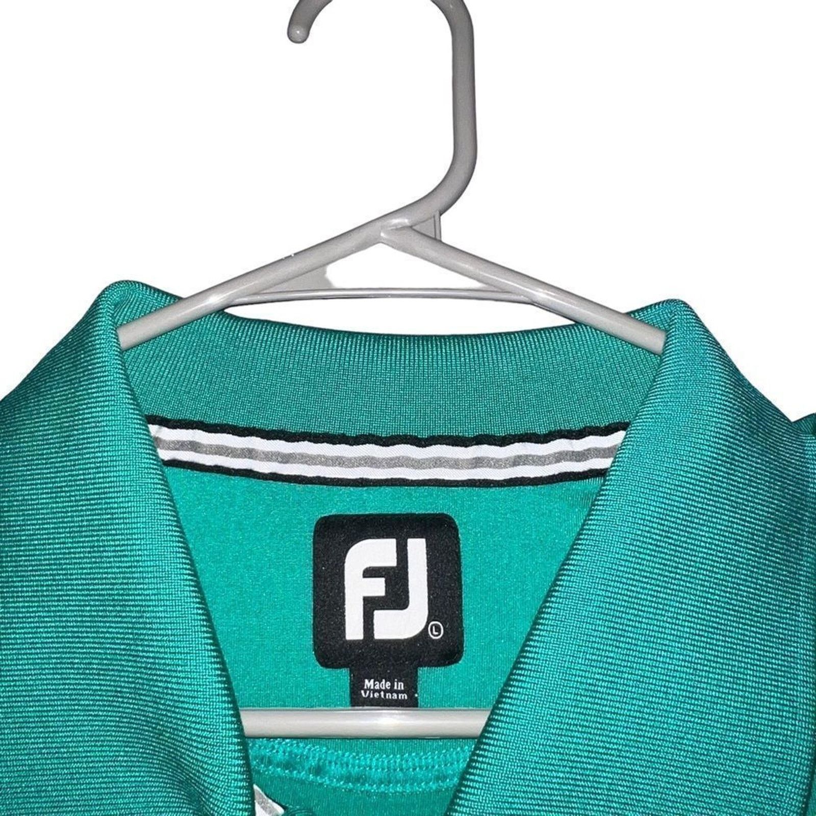 Footjoy FootJoy Polo Shirt Mens Large Green Striped Short Sleeve Size US L / EU 52-54 / 3 - 3 Thumbnail