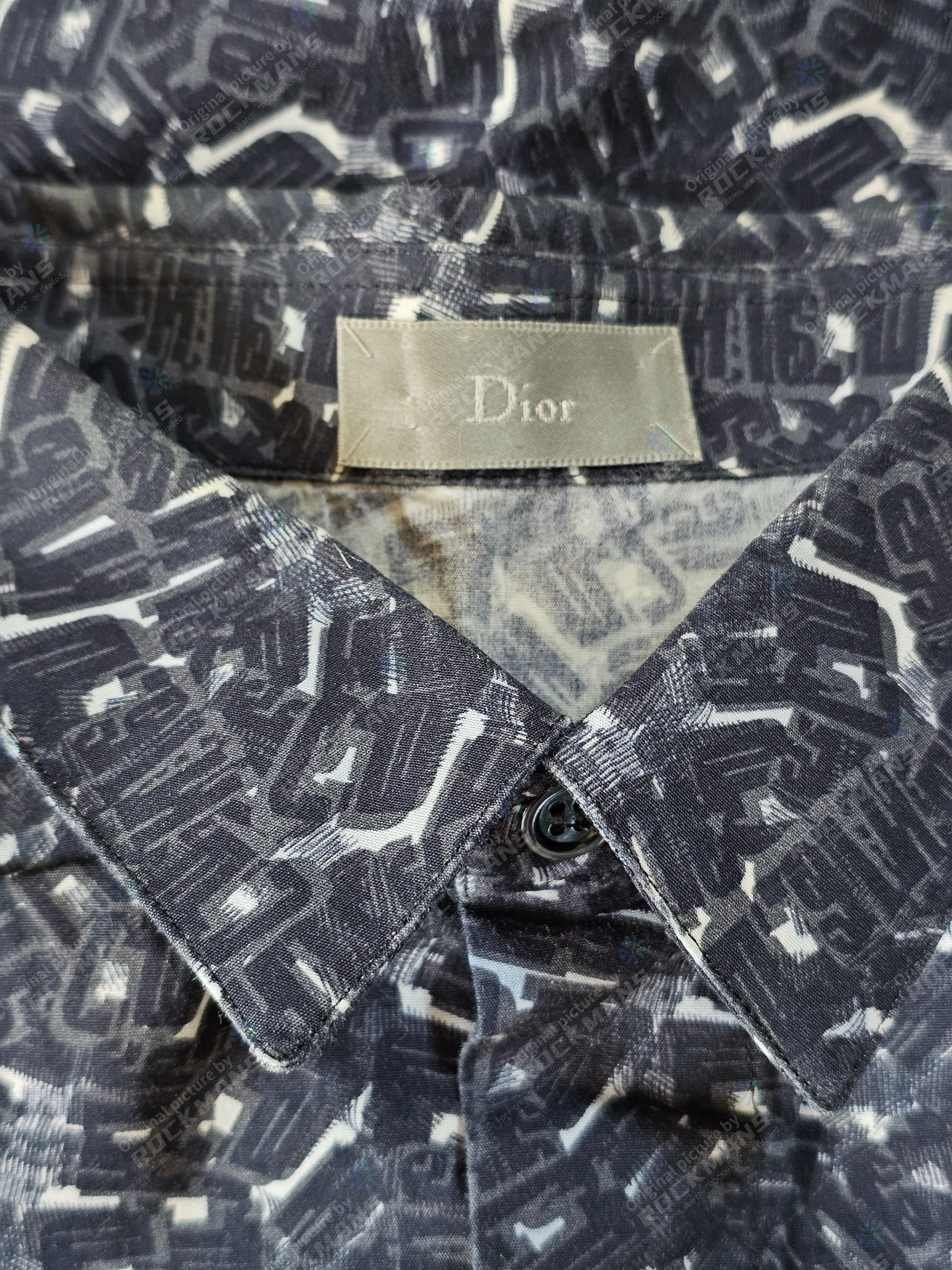 Dior Dior Men's Print Shirt Navy Blue Size 41 Size US M / EU 48-50 / 2 - 4 Thumbnail