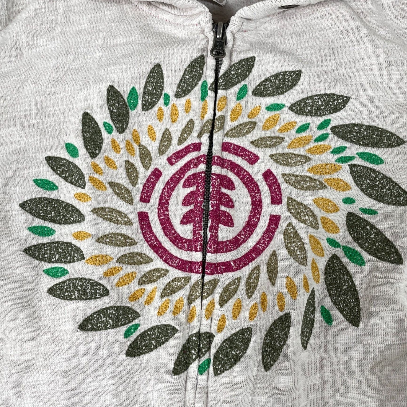 Element VINTAGE Element Hoodie Womens XS Small Skater Beige 2000s Grunge Full Zip Cream Graphic Print Southwestern Hooded Size XS / US 0-2 / IT 36-38 - 7 Thumbnail