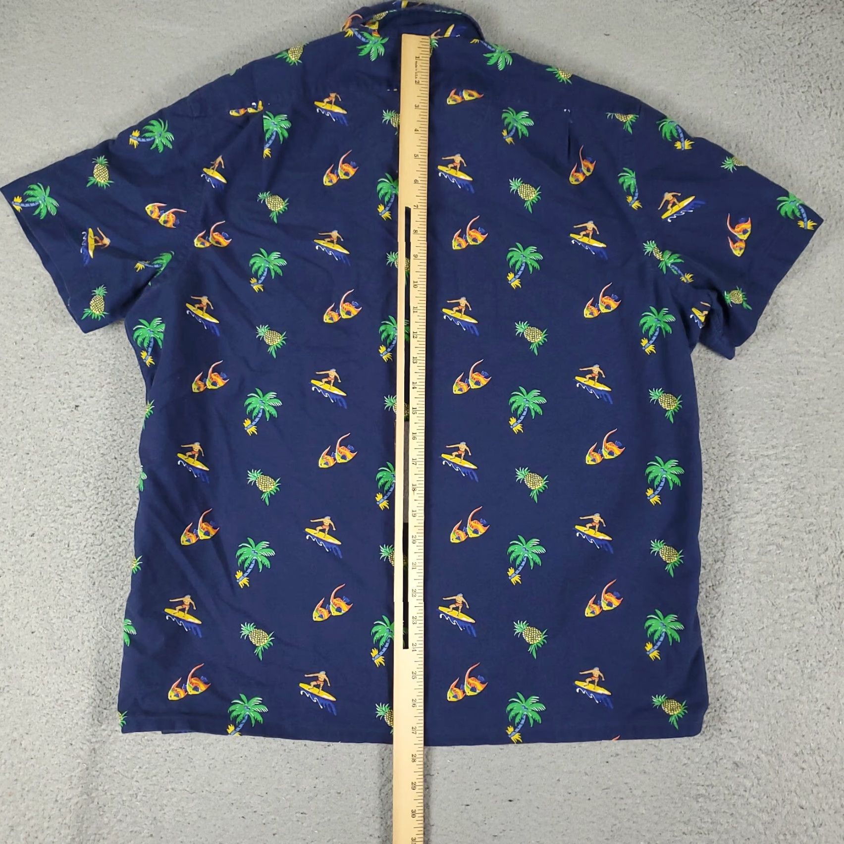 Ralph Lauren Ralph Lauren Shirt Mens Large Blue Tropical Fish Print Button-Up Short Sleeve Cotton Size US L / EU 52-54 / 3 - 4 Thumbnail