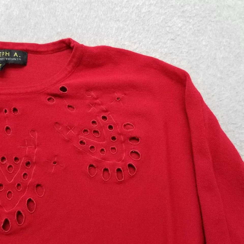 Other Joseph A Sweater Womens Medium Red Round Neck Rayon Blend Size M / US 6-8 / IT 42-44 - 2 Thumbnail