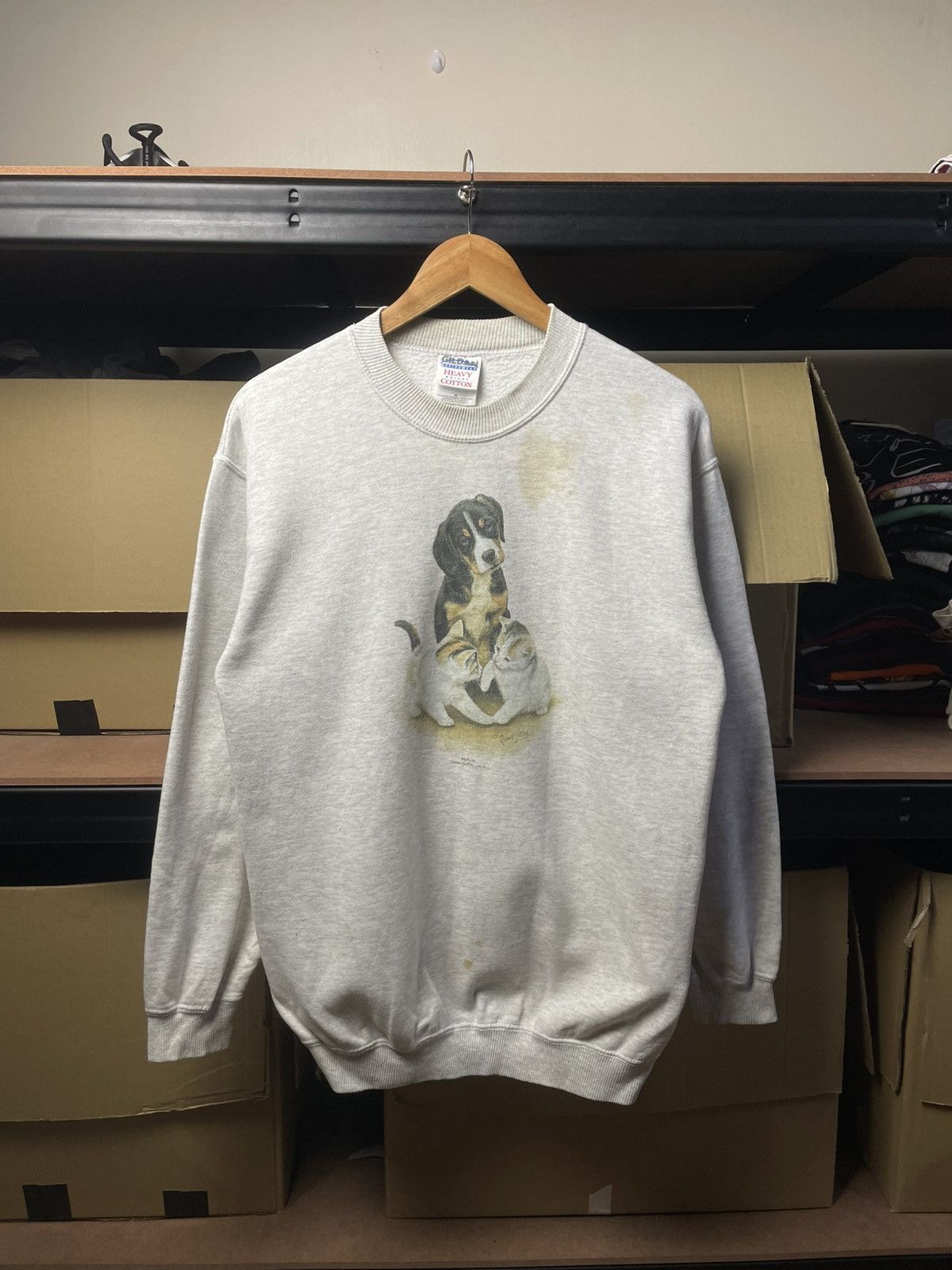 Gildan vintage heather gray crewneck sweatshirt Size US M / EU 48-50 / 2 - 1 Thumbnail