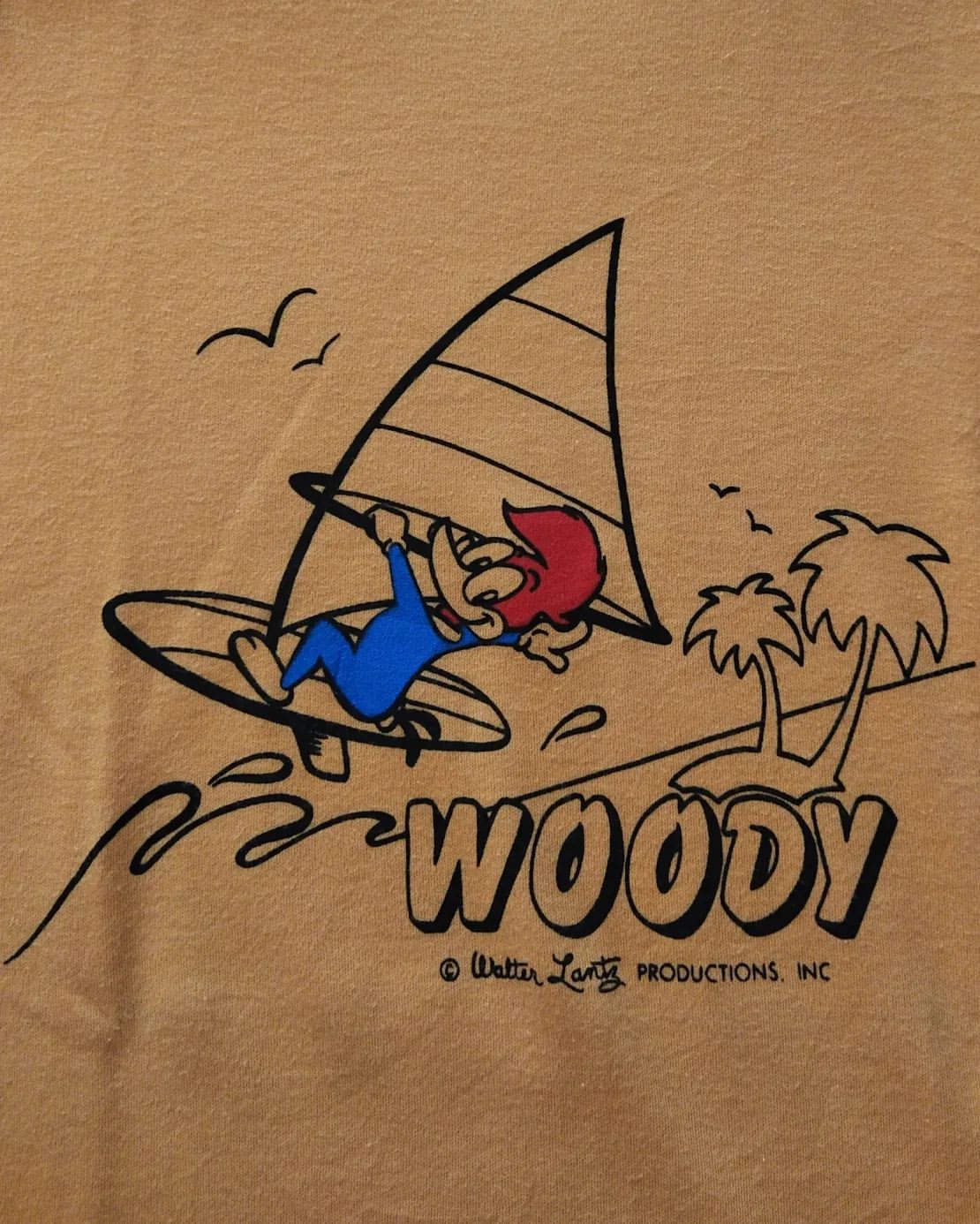 Disney × UNIVERSAL PRODUCTS. × Vintage 80's Vintage Woody Woodpecker Yellow Cartoon Tees Size S / US 4 / IT 40 - 2 Thumbnail
