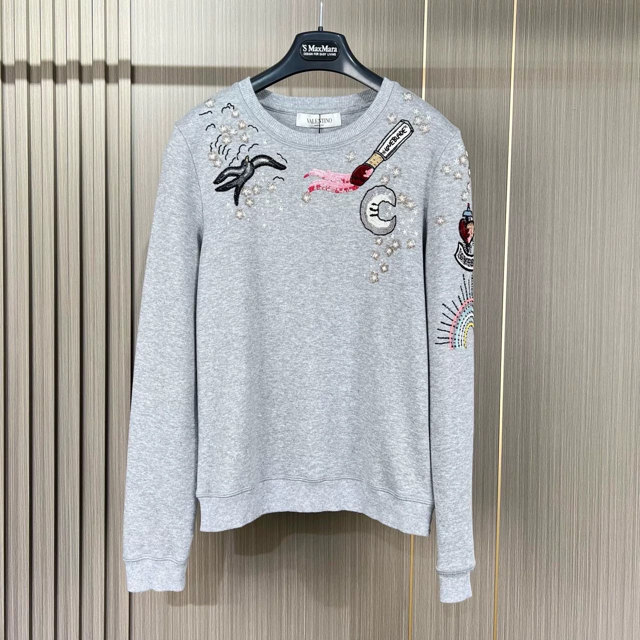 Valentino Valentino Rainbow Heart Beaded Sequin Sweater Size S / US 4 / IT 40 - 1 Thumbnail