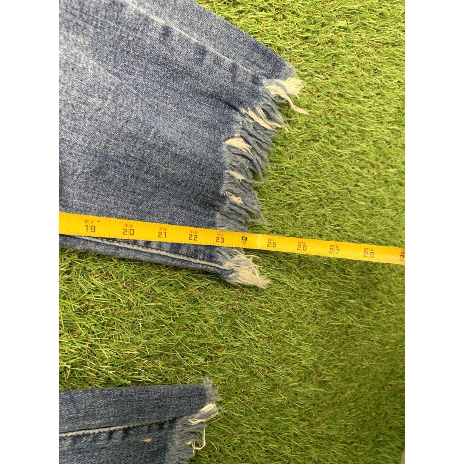 Vintage Risen Jeans Women's 7 Distressed Flare High Rise Blue Denim Casual Stretch Size 28" / US 6 / IT 42 - 6 Thumbnail
