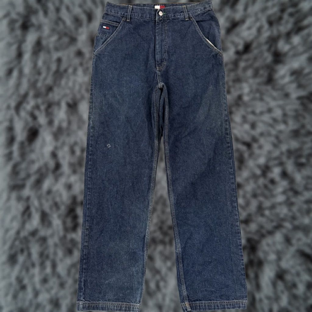 Tommy Hilfiger VINTAGE Tommy Hilfiger Jeans Mens 33x34 Denim Wide Leg 90s Baggy Loose Fit USA Size US 33 - 1 Thumbnail