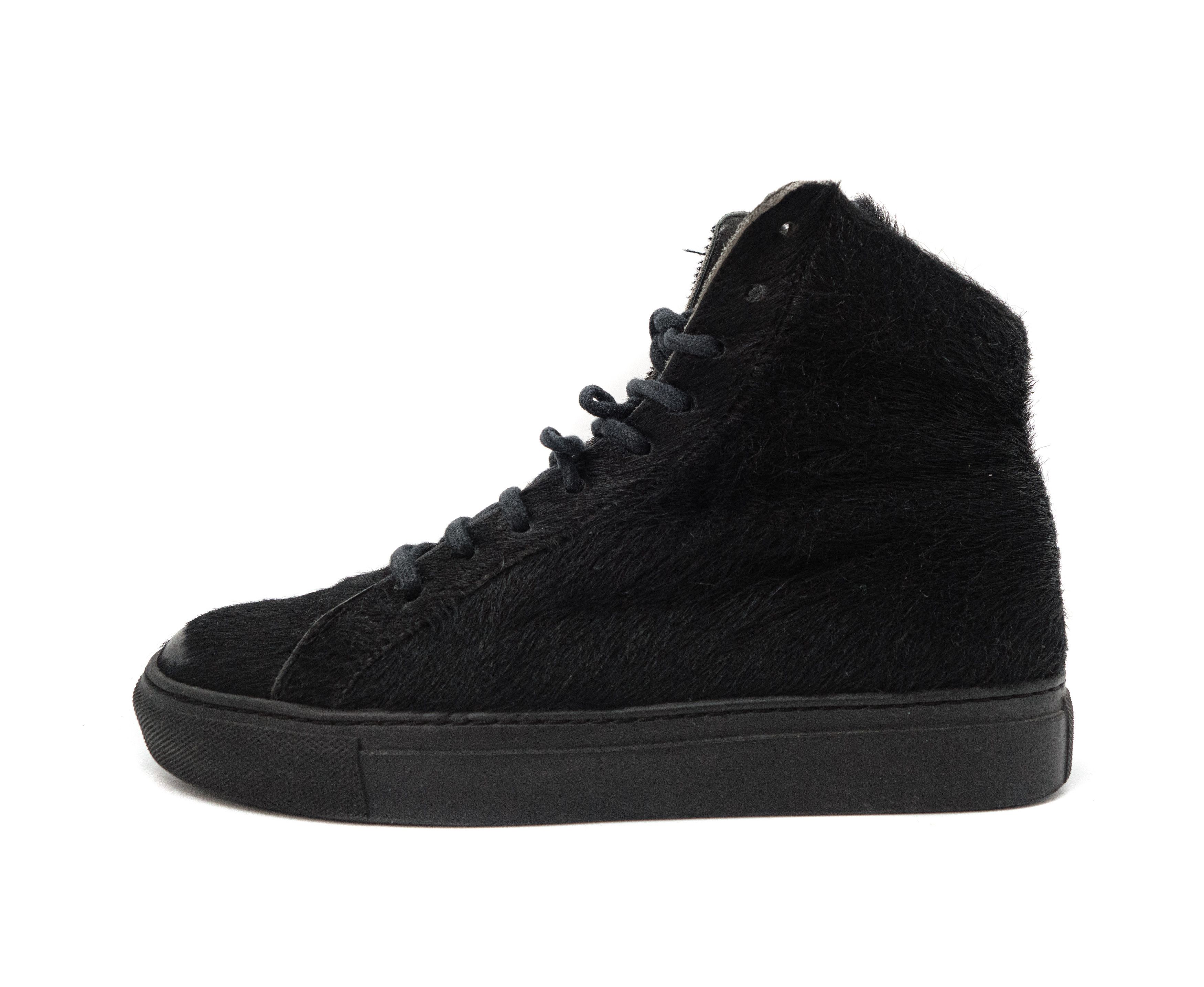 The Last Conspiracy Pony Hair Leather High Top Sneakers Size US 7 / IT 37 - 2 Thumbnail
