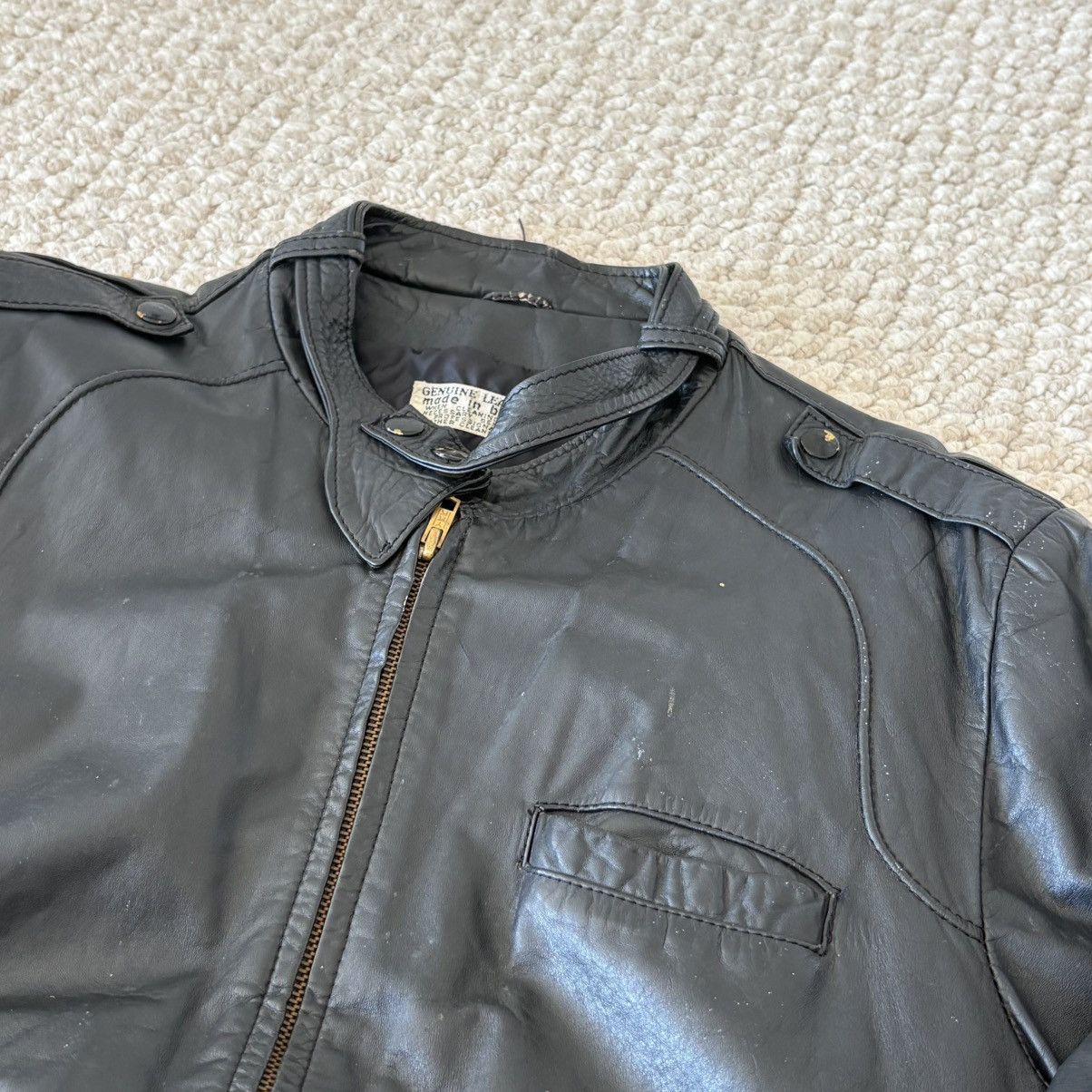 Vintage 70’s Leather Biker Jacket by Sears Size US S / EU 44-46 / 1 - 2 Thumbnail
