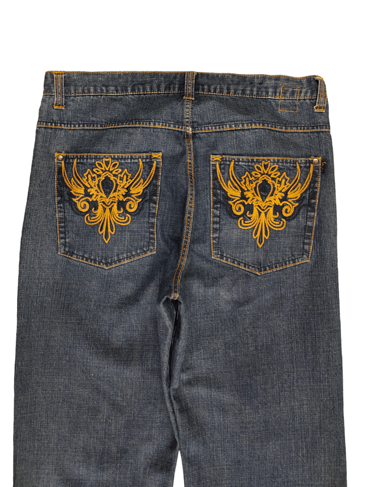 Karl Kani Vintage Y2k Karl Kani Gold Embroidered Baggy Denim Wide Leg Size US 36 / EU 52 - 2 Thumbnail