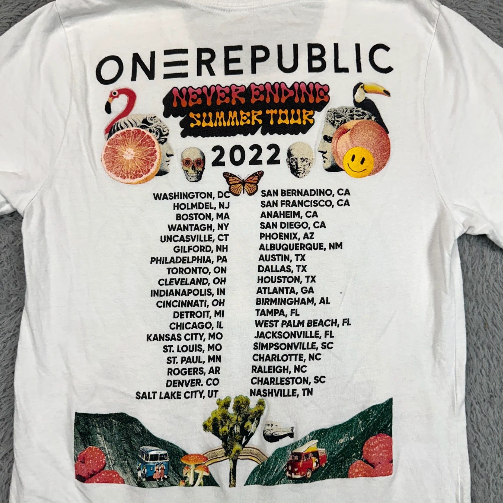 New Republic OneRepublic Concert T-Shirt Mens S White Never Ending Summer Tour 2022 Music Size US S / EU 44-46 / 1 - 3 Thumbnail
