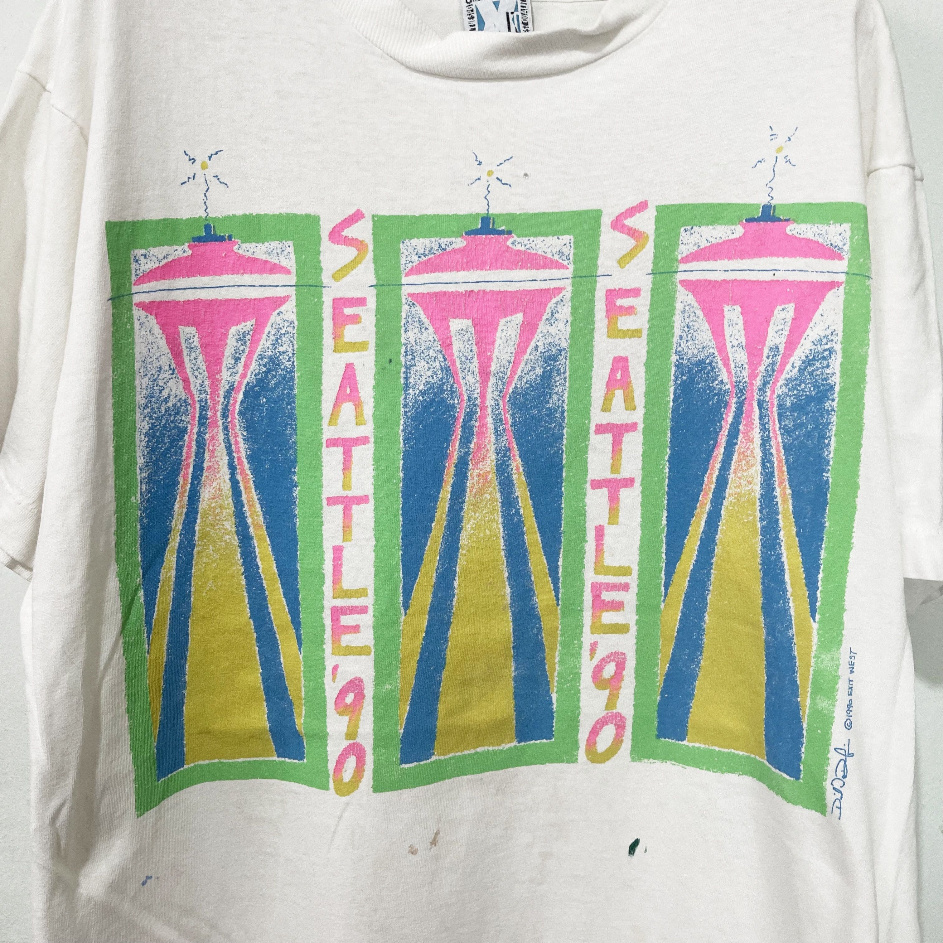 Vintage Vintage 90s Seattle Space Needle T-Shirt Size US L / EU 52-54 / 3 - 2 Thumbnail