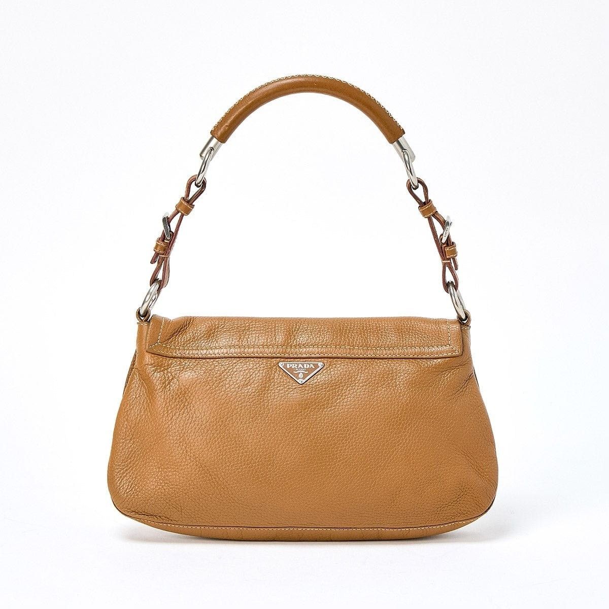 Prada Prada Leather Triangle Shoulder Bag Brown Size ONE SIZE - 2 Thumbnail